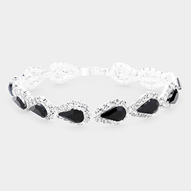 Teardrop Rhinestone Link Evening Bracelet