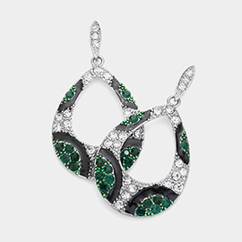 Crystal Paved Open Teardrop Dangle Earrings