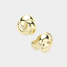 Metal Knot Clip on Earrings