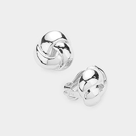 Metal Knot Clip on Earrings