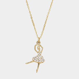 Crystal Pave Ballerina Necklace