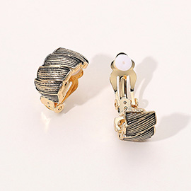 Layered Ripped Metal Clip On Earrings