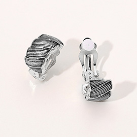 Layered Ripped Metal Clip On Earrings