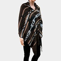 Chevron Geometric Pattern Wrap Scarf