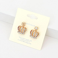 Crystal Crown Stud Earrings