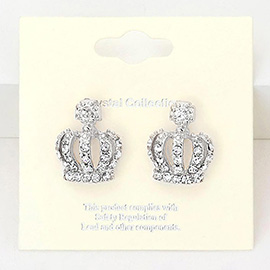 Crystal Crown Stud Earrings