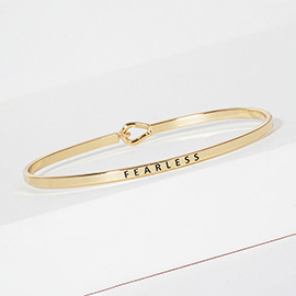 FEARLESS Message Brass Thin Hook Bracelet
