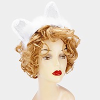 Cat ears fur lace headband