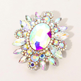 Oval Center Stone Pin Brooch