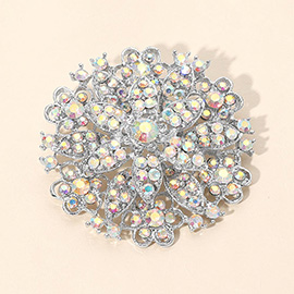 Vintage Floral Crystal Pin Brooch
