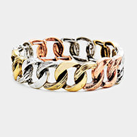 Curb Metal Chain Stretch Bracelet