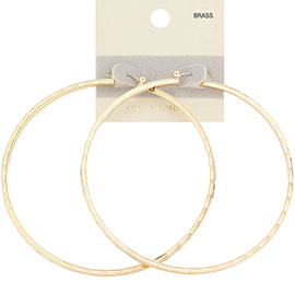 14K Gold Filled Textured Pin Catch Hoop Earrings
