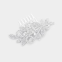 Rhinestone Branch Leaf Pave Hair Comb