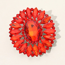 Marquise Crystal Statement Flower Pin Brooch
