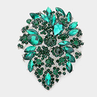 Floral Crystal Rhinestone Pin Brooch