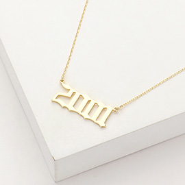 2001 Gold Dipped Birth Year Pendant Necklace