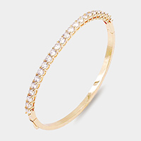 Gold Plated CZ Embellished Bangle Evening Bracelet
