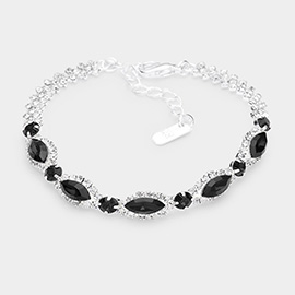 Marquise Stone Accented Evening Bracelet