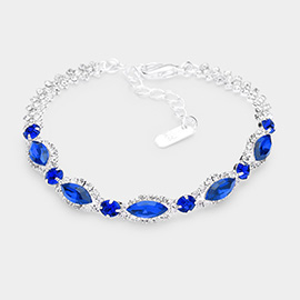 Marquise Stone Accented Evening Bracelet