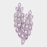 Crystal Stone Leaf Cluster Marquise Evening Earrings