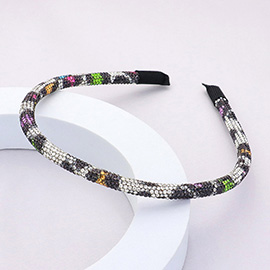 Leopard Patterned Bling Studded Headband