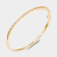 Gold Plated CZ Embellished Evening Bangle Bracelet