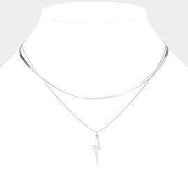 Lightning Pendant Double Layered Necklace