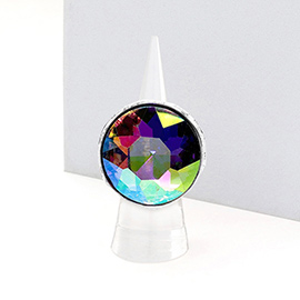 Round Stone Accented Stretch Ring