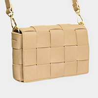 Faux Leather Woven Crossbody / Fanny Pack / Belt Bag