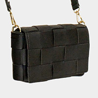 Faux Leather Woven Crossbody / Fanny Pack / Belt Bag