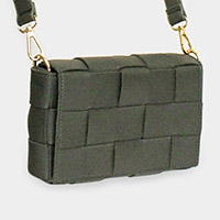 Faux Leather Woven Crossbody / Fanny Pack / Belt Bag
