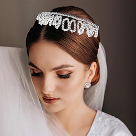 Bicone Beaded Bun Wrap Headpiece / Necklace