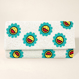 Smile Flower Seed Beaded Clutch / Crossbody Bag
