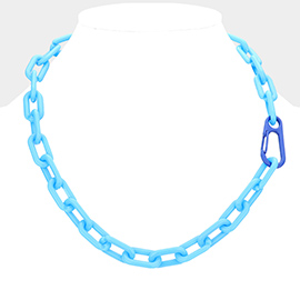 Resin Open Oval Link Necklace