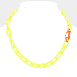 Resin Open Oval Link Necklace