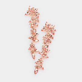 Marquise Stone Cluster Drop Dangle Evening Earrings