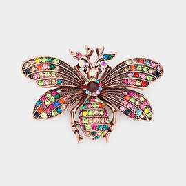 Rhinestone Embellished Honey Bee Pin Brooch