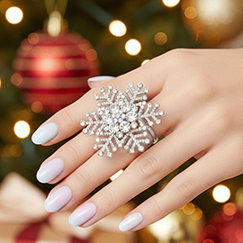 Bubble Stone Snowflake Stretch Ring