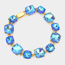 Cushion Square Stone Link Evening Bracelet