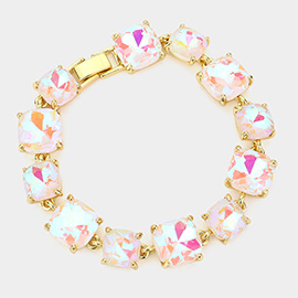 Cushion Square Stone Link Evening Bracelet