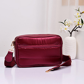 Solid Rectangle Puffer Crossbody Bag