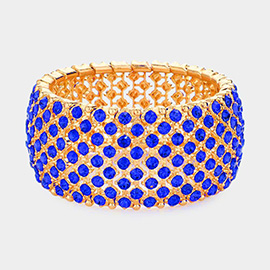 Round Rhinestone Crystal Evening Stretch Bracelet