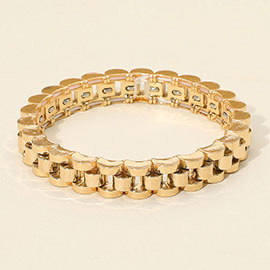 Bold Metal Link Chain Stretch Bracelet