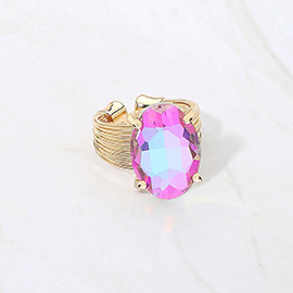Oval Cut Stone Adjustable Ring