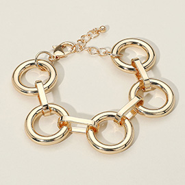 Open Metal Circle Link Bracelet