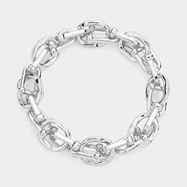 Metal Hardware Link Stretch Bracelet