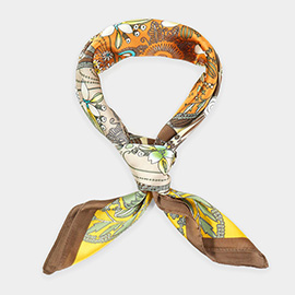 Four-Leaf Clover And Flower Bandana Scarf