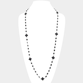 Quatrefoil Station Long Necklace