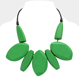 Abstract Wood Statement Necklace