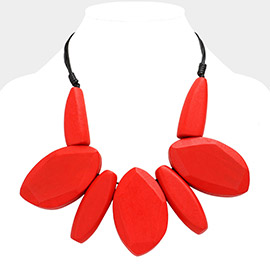 Abstract Wood Statement Necklace